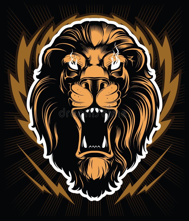 Diseño enojado del logotipo de la cabeza del león