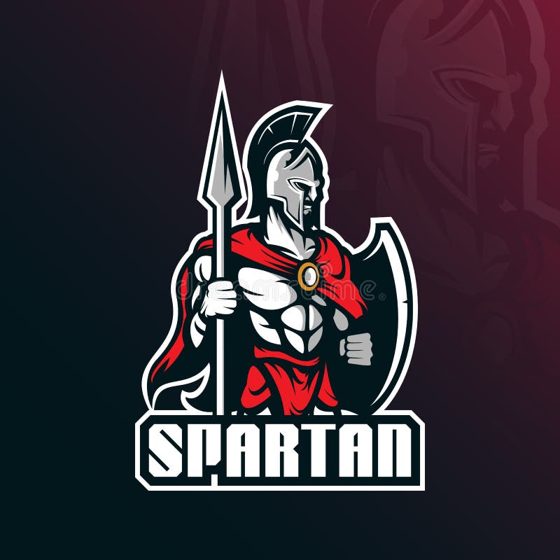 Diseño espartano del vector del logotipo de la mascota con el estilo moderno del concepto del ejemplo para la impresión de la ins ilustración del vector Diseño espartano del vector del logotipo de la mascota con el estilo moderno del concepto del ejemplo para la impresión de la ins ilustración del vector