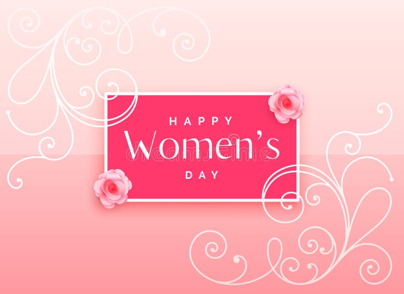Diseño feliz hermoso del día del ` s de las mujeres con la decoración floral stock de ilustración Diseño feliz hermoso del día del ` s de las mujeres con la decoración floral stock de ilustración