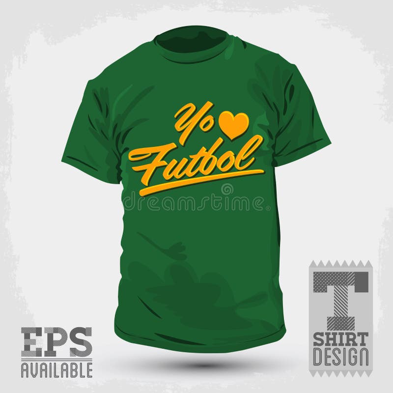 Diseño gráfico de la camiseta - EL Futbol de Yo amo - fútbol del amor de I - los españoles del fútbol mandan un SMS