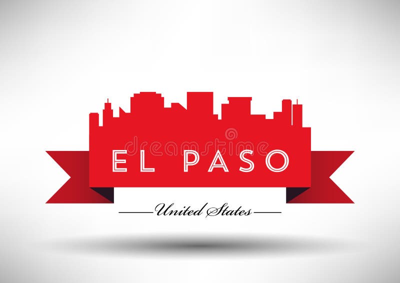 Diseño gráfico de vector de horizonte de la ciudad de El Paso