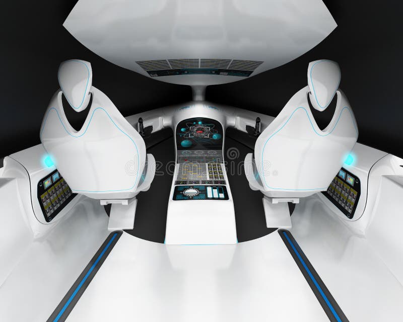 Diseño interior futurista de la clase de negocios supersónica de los aviones de la cabina experimental ilustración del vector Diseño interior futurista de la clase de negocios supersónica de los aviones de la cabina experimental ilustración del vector