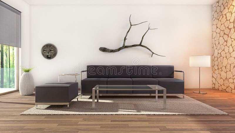 Diseño interior moderno de sala de estar
