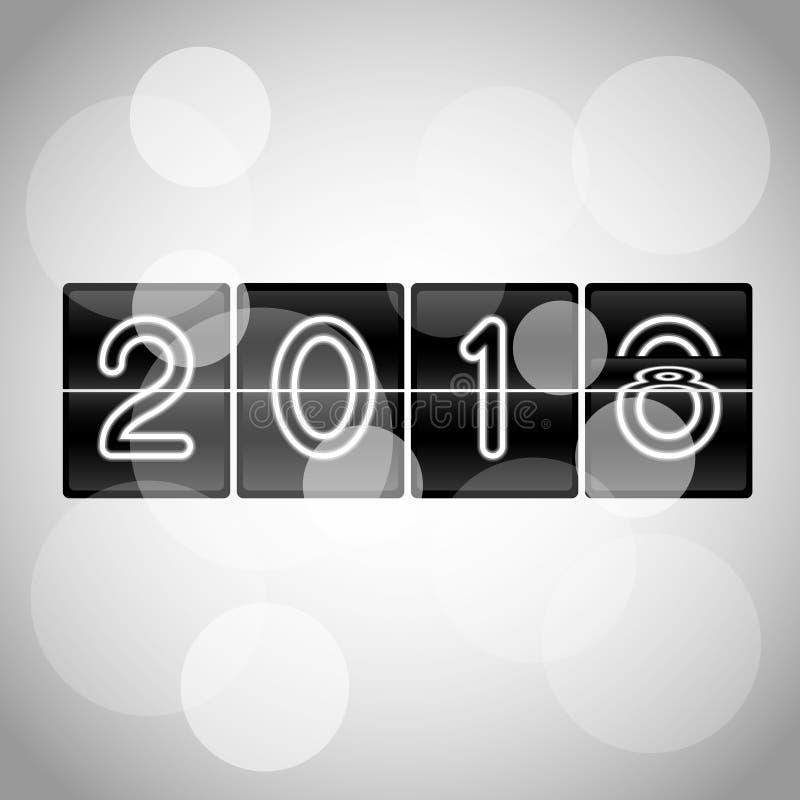 Diseño mecánico 2019 del reloj del tirón del vector de la Feliz Año Nuevo en curso de tirón libre illustration Diseño mecánico 2019 del reloj del tirón del vector de la Feliz Año Nuevo en curso de tirón libre illustration