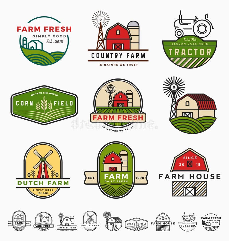 Vintage modern farm logo template design. Vector illustration. Vintage modern farm logo template design. Vector illustration