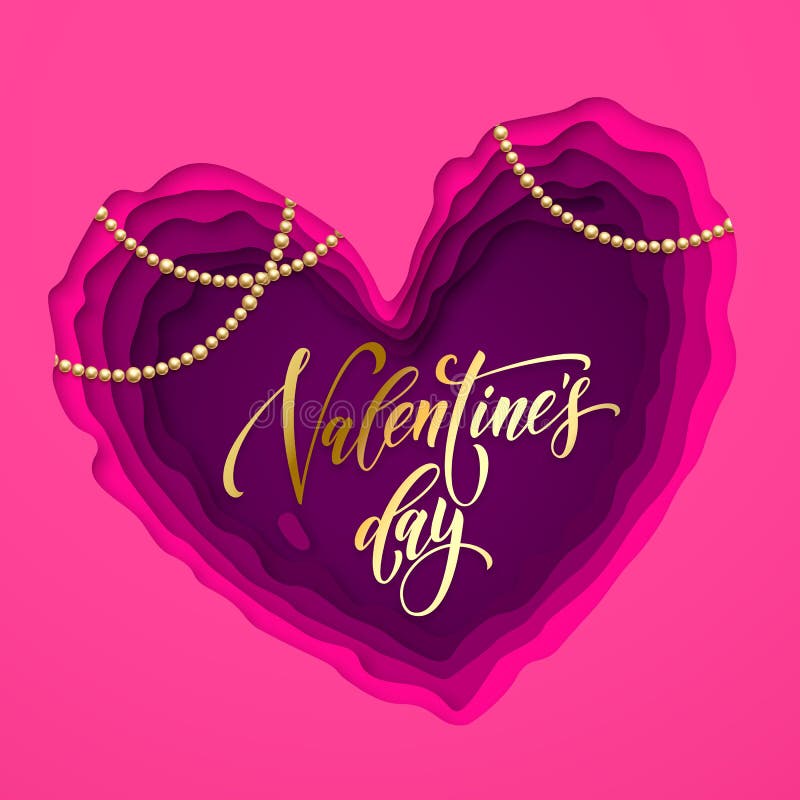 Diseño moderno del vector del papercut del corazón de la tarjeta del día de San Valentín de la tarjeta de felicitación del día de ilustración del vector Diseño moderno del vector del papercut del corazón de la tarjeta del día de San Valentín de la tarjeta de felicitación del día de ilustración del vector