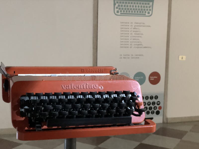 Olivetti Italian design typewriter- Italian design. High quality photo. Olivetti Italian design typewriter- Italian design. High quality photo