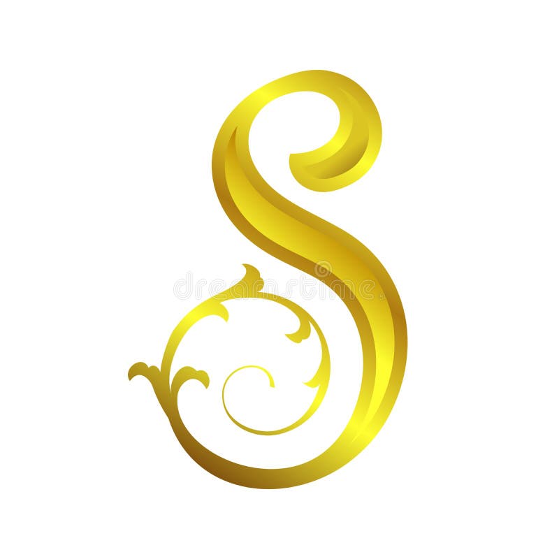Diseño ornamental floral de oro inicial de S Lettermark stock de ilustración Diseño ornamental floral de oro inicial de S Lettermark stock de ilustración