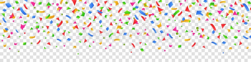 Diseño plano de confetti colorido en caída fondo de patrón sin fisuras aislado grupo mosca cónica vector de confeti stock de ilustración