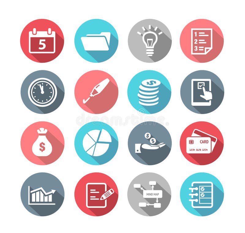 Diseño plano de los iconos de la productividad libre illustration Diseño plano de los iconos de la productividad libre illustration