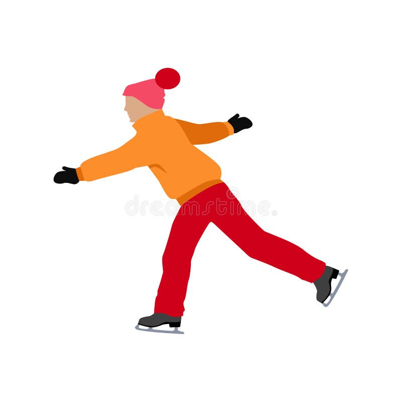 Diseño plano patinador del estilo de la gente libre illustration Diseño plano patinador del estilo de la gente libre illustration