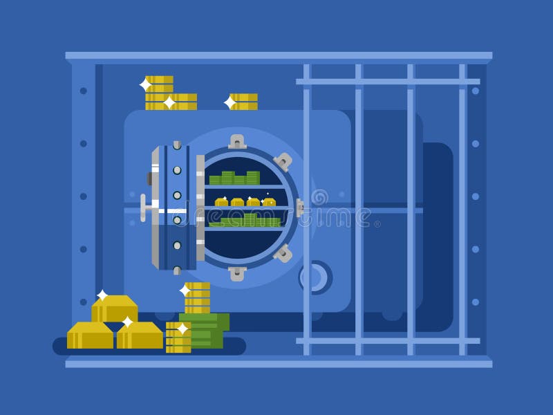 Diseño plano seguro del banco libre illustration Diseño plano seguro del banco libre illustration