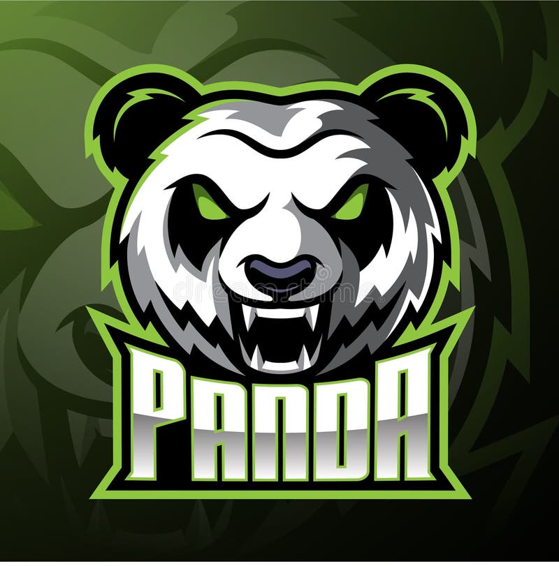 Diseño principal del logotipo de la mascota de la panda stock de ilustración Diseño principal del logotipo de la mascota de la panda stock de ilustración