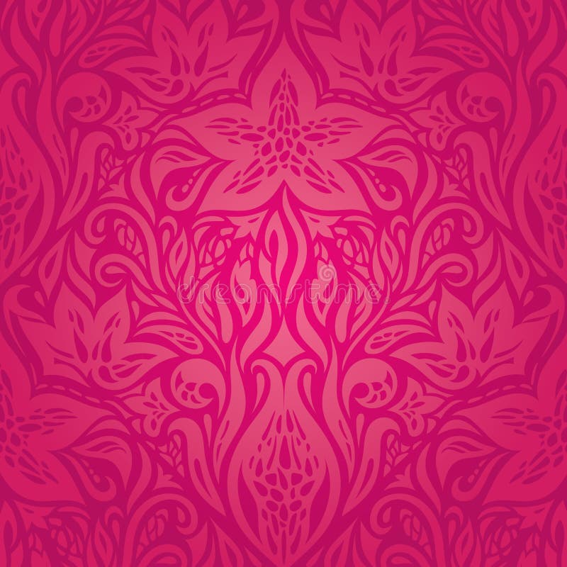 Diseño rojo floral retro del papel pintado del modelo del vector stock de ilustración Diseño rojo floral retro del papel pintado del modelo del vector stock de ilustración