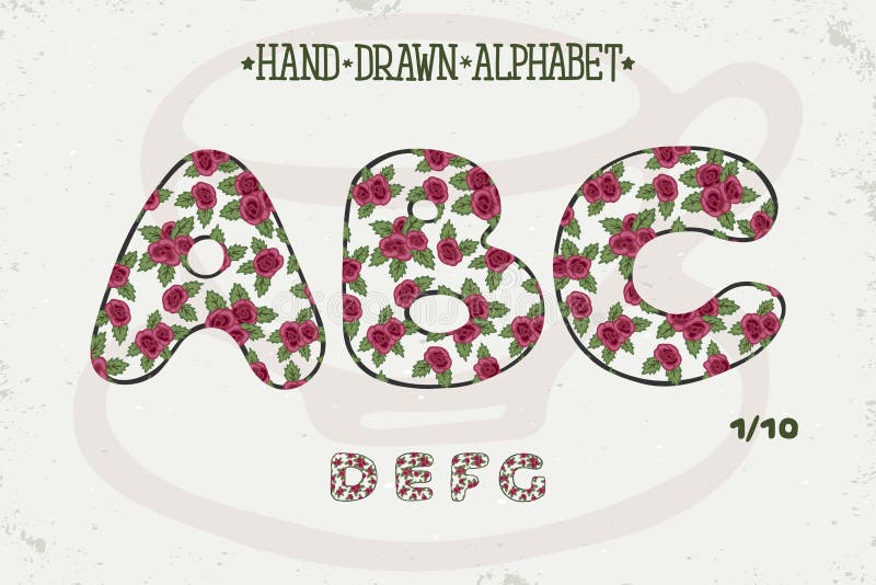 Diseño romántico del vintage del alfabeto Letras inglesas Estilo elegante lamentable de las rosas rojas Tipografía del vector de libre illustration Diseño romántico del vintage del alfabeto Letras inglesas Estilo elegante lamentable de las rosas rojas Tipografía del vector de libre illustration
