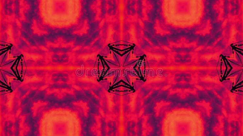 Diseño simétrico abstracto con patrones vivos de color naranja y negro que se asemejan a elementos industriales ilustración del vector