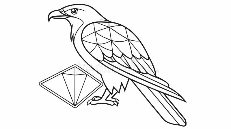 Diseño vectorial de vectores de la naturaleza del diamante geométrico de encaje de águila IA generativa libre illustration
