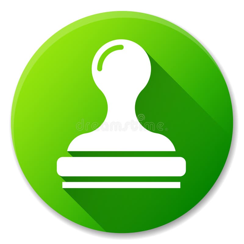 Diseño verde del icono del círculo del sello ilustración del vector Diseño verde del icono del círculo del sello ilustración del vector