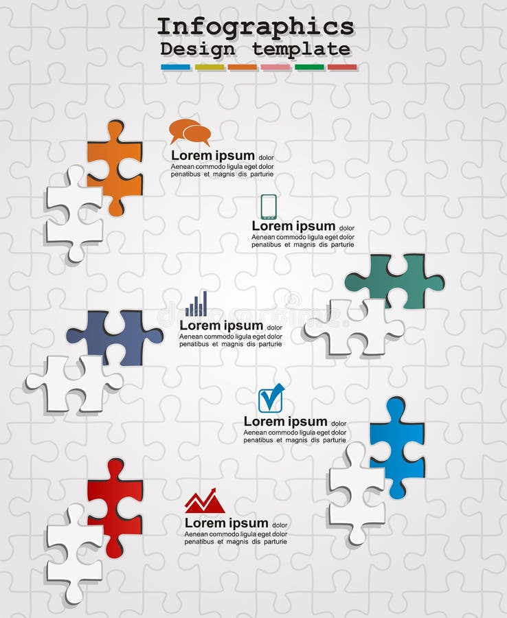 Diseño web de Infographics con rompecabezas Vector libre illustration Diseño web de Infographics con rompecabezas Vector libre illustration