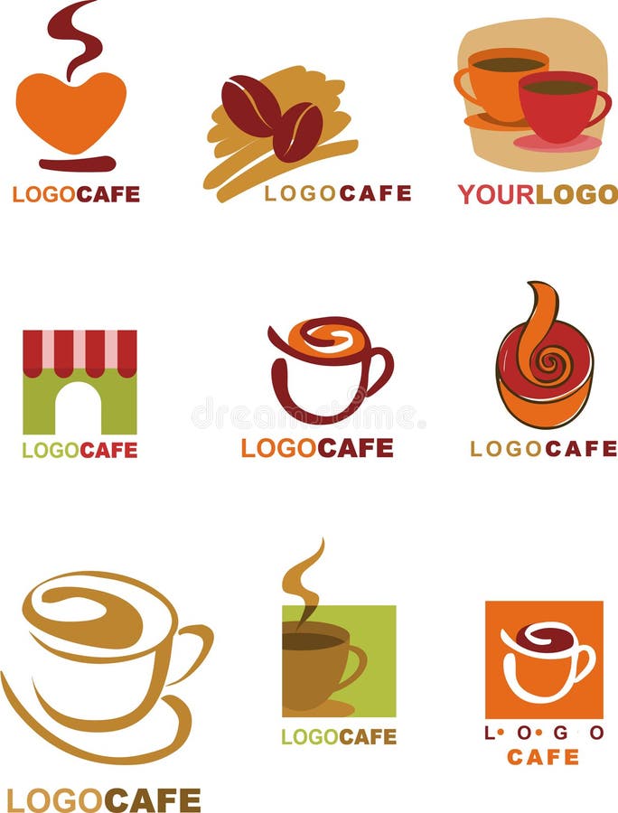 Diseños del modelo de logotipo para la cafetería y el resta libre illustration Diseños del modelo de logotipo para la cafetería y el resta libre illustration