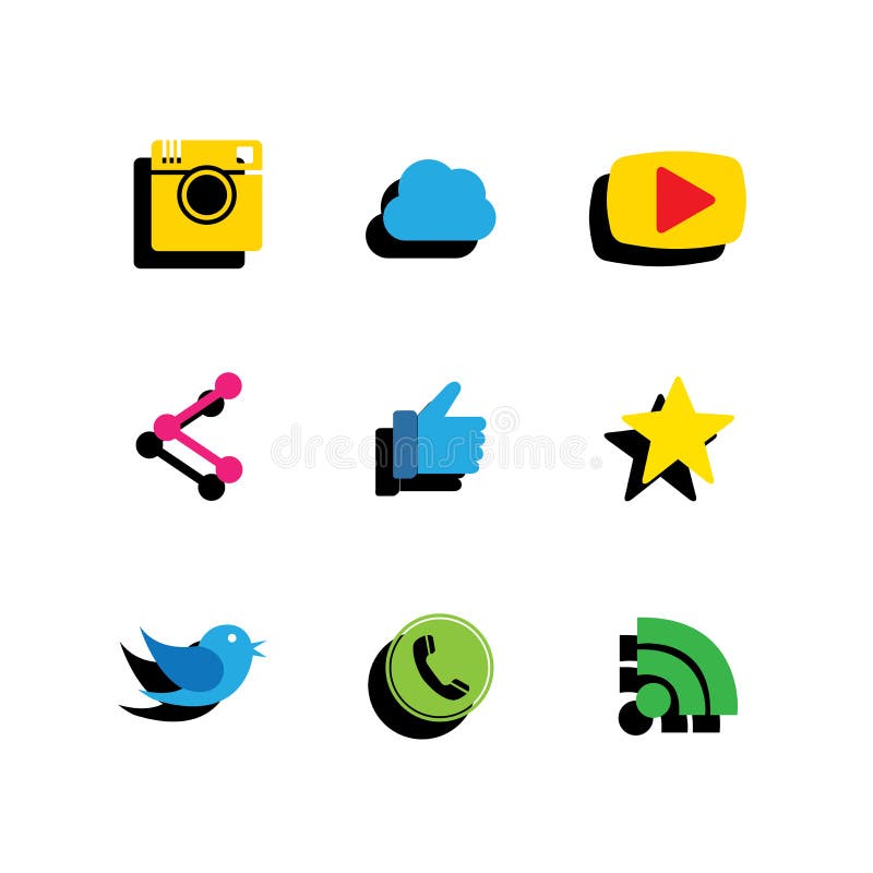Diseños planos de cámara digital, como símbolo de la mano, pulgares para arriba, mes libre illustration Diseños planos de cámara digital, como símbolo de la mano, pulgares para arriba, mes libre illustration