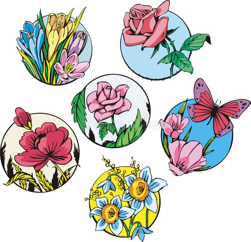 Diseños redondos de la flor libre illustration Diseños redondos de la flor libre illustration
