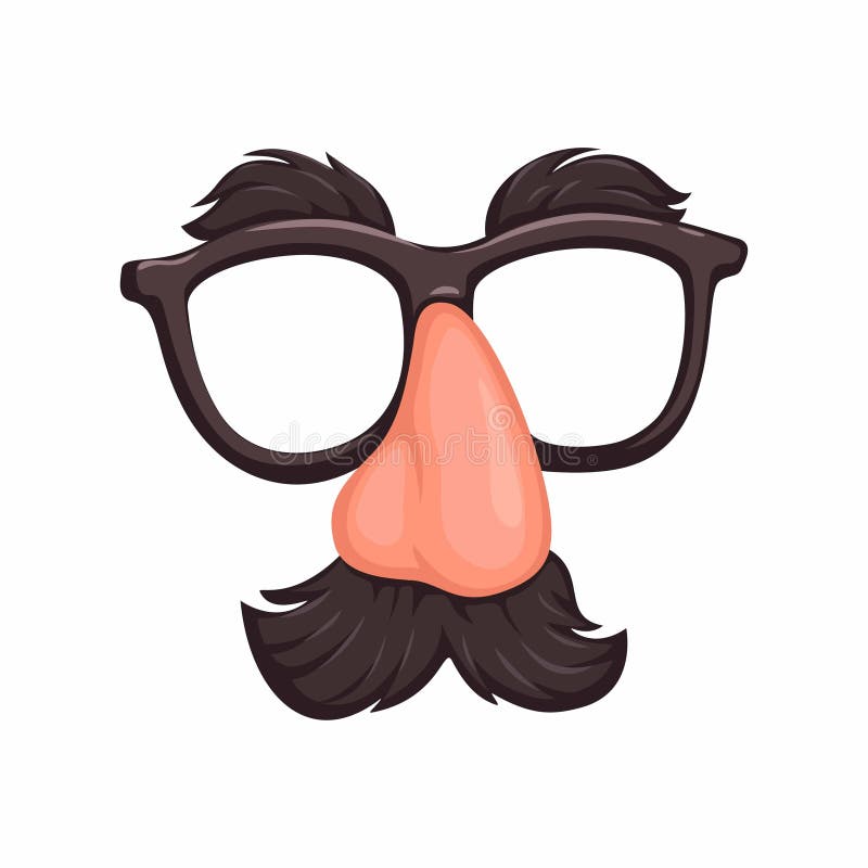 Funny disguise, comedy fake nose moustache, eyebrows and glasses