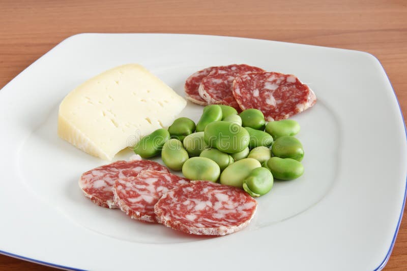 Salami and cheese plate stock photo. Image of table, eating 2879970