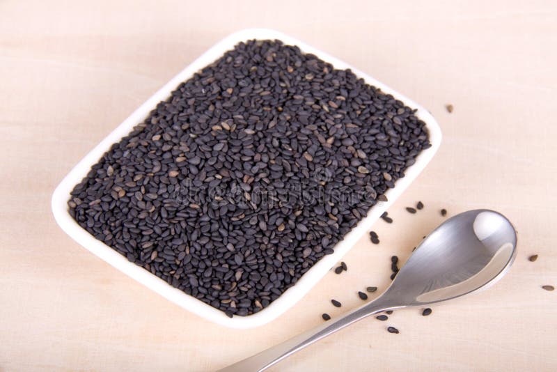 A Dish of Black Sesame Seeds Stock Image Image of macro, seeds 13849905
