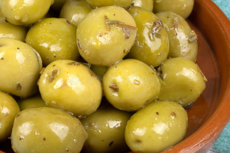 Green Olives Marinated in Thyme Stock Photo Image of food, nature