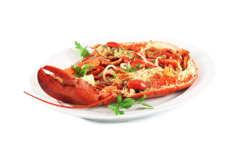 Dish with lobster stock photo. Image of vegetables, tomatoes 26841190