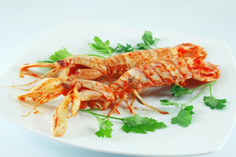 Mantis Shrimps in Fish Market of Venice, Italy Stock Image Image of