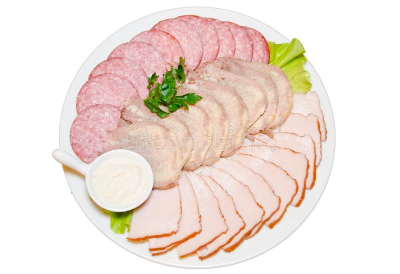 Dish with Sliced Ham, Salami Stock Photo Image of food, dish 40391624