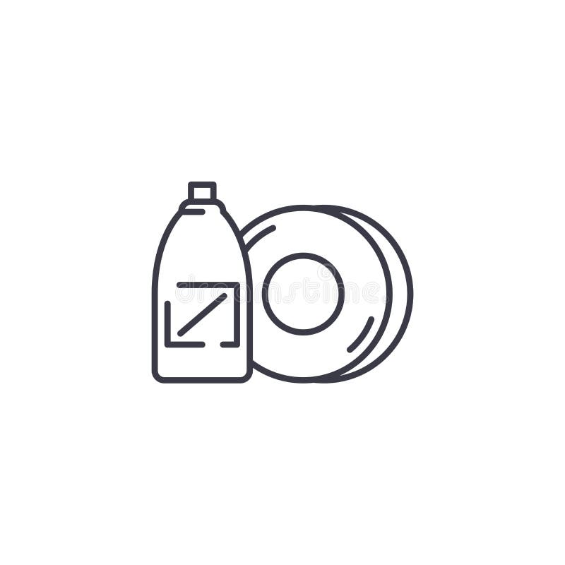 Dish Soap Linear Icon Concept. Dish Soap Line Vector Sign, Symbol