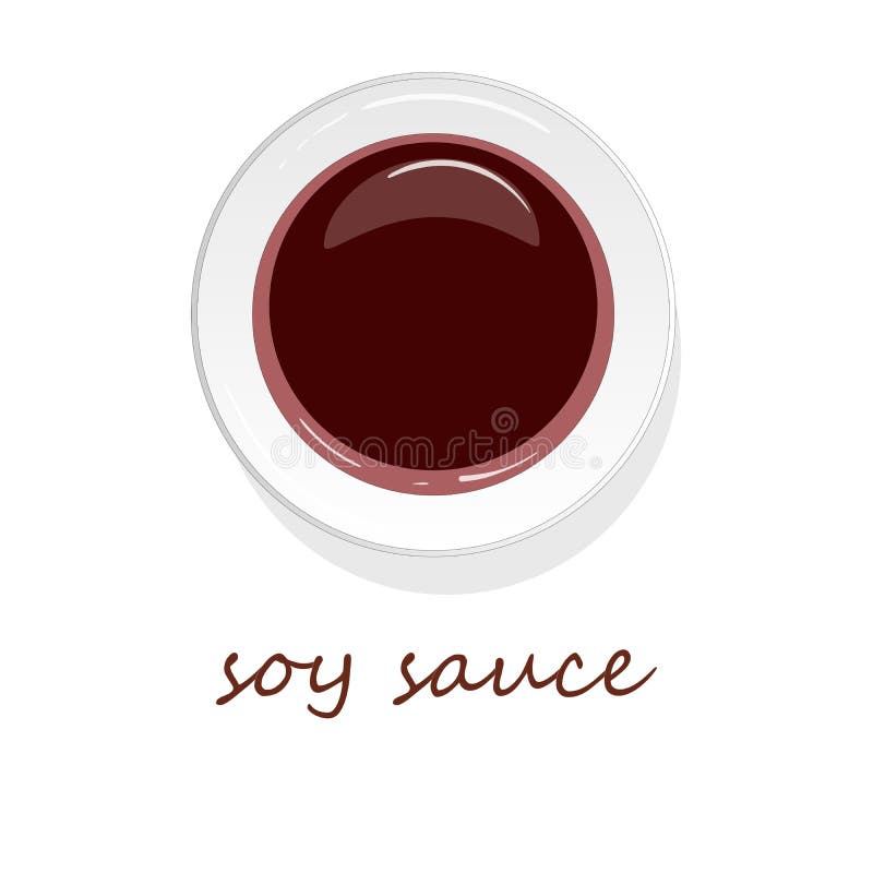 Dish of soy sauce illustration isolated royalty free illustration Dish of soy sauce illustration isolated royalty free illustration