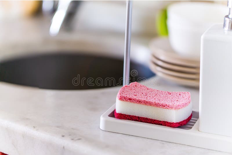 Dish Sponge on Kitchen Countertops Stock Image Image of young, countertops 191889321