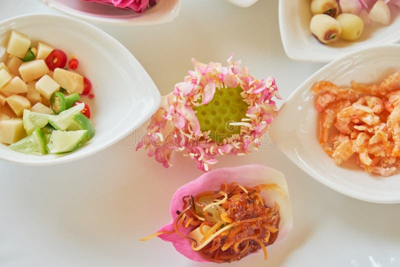 The Dish Of Thai FoodMiang Kham, Savoury Petal Of Lotus