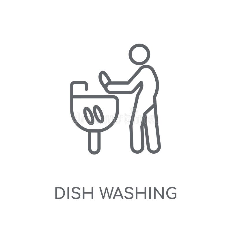 Dish Washing Dishwashing Detergent Icon, Vector Illustration, Black Sign Stock Vector