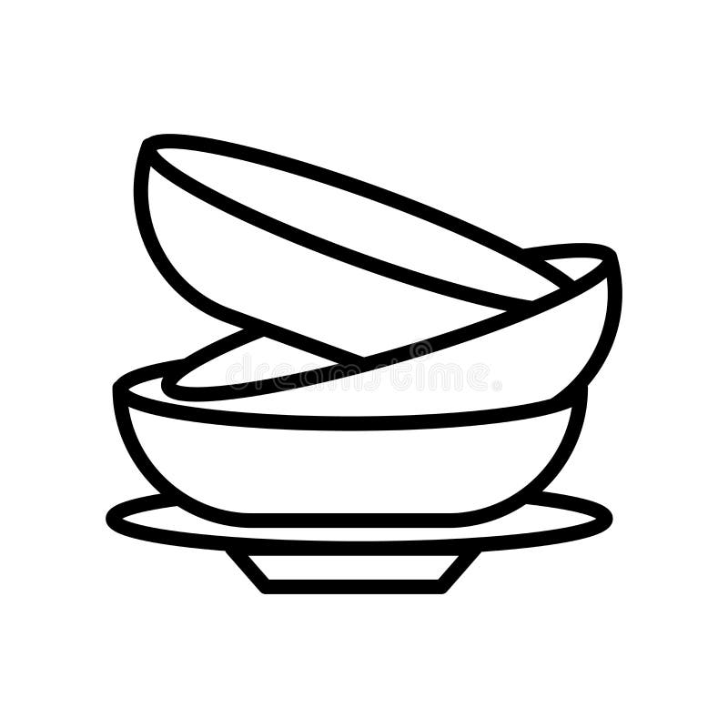 Dishes Icon Vector Isolated on White Background, Dishes Sign , Line or