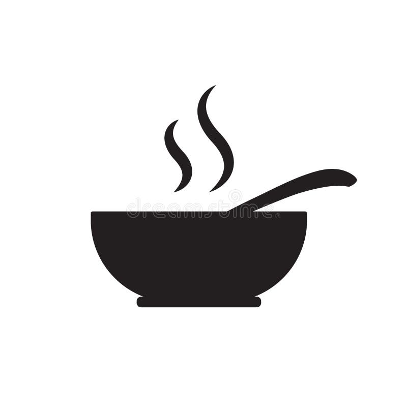 Dishes Vector Icon, Soup Icon Isolated on White Background. Stock