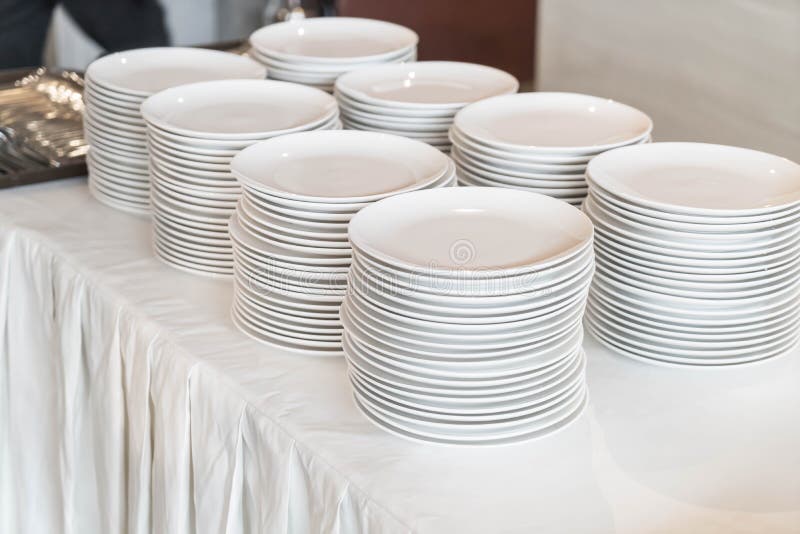 Dishware On Table For Beffet Stock Photo Image of food, clean 105213548