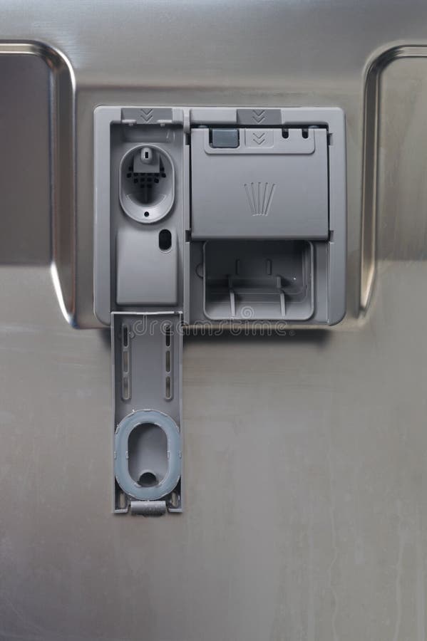 Dishwasher Compartment for Storing Detergents, There is a Place for Writing on the Bottom Stock