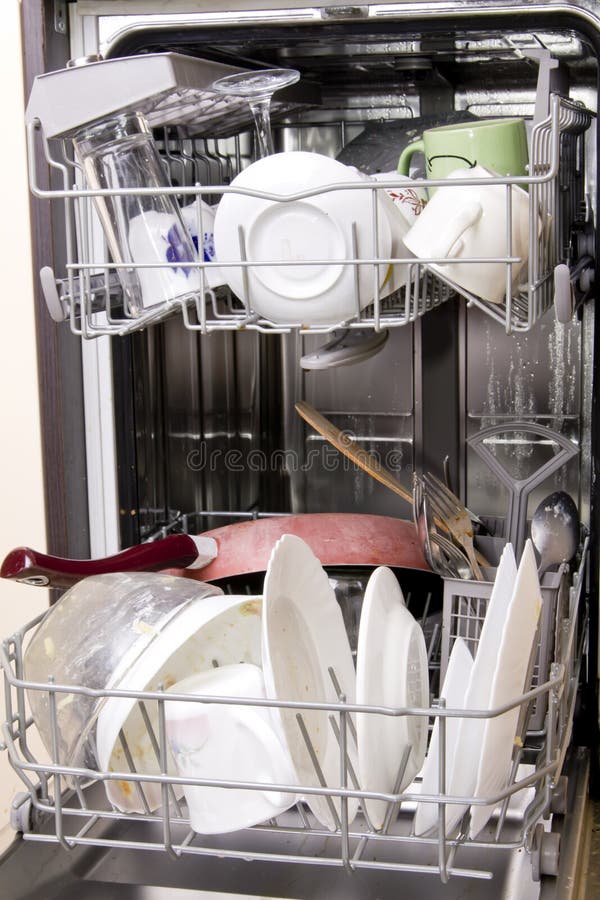 Dishwasher with Dirty Dishes Stock Image Image of routine, dirty