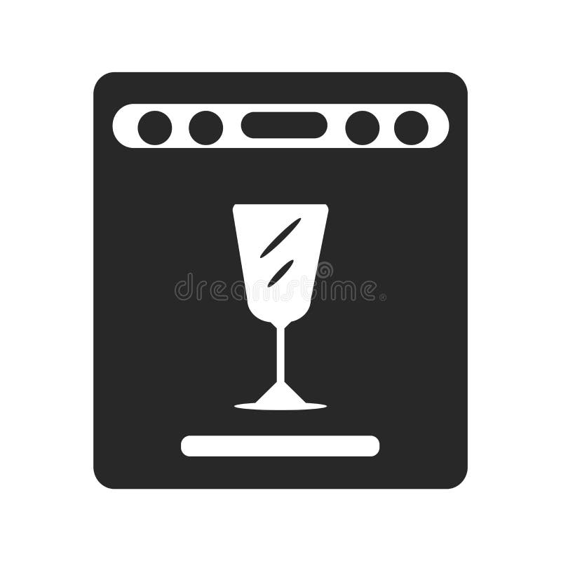 Dishwasher Icon Vector Sign And Symbol Isolated On White Background