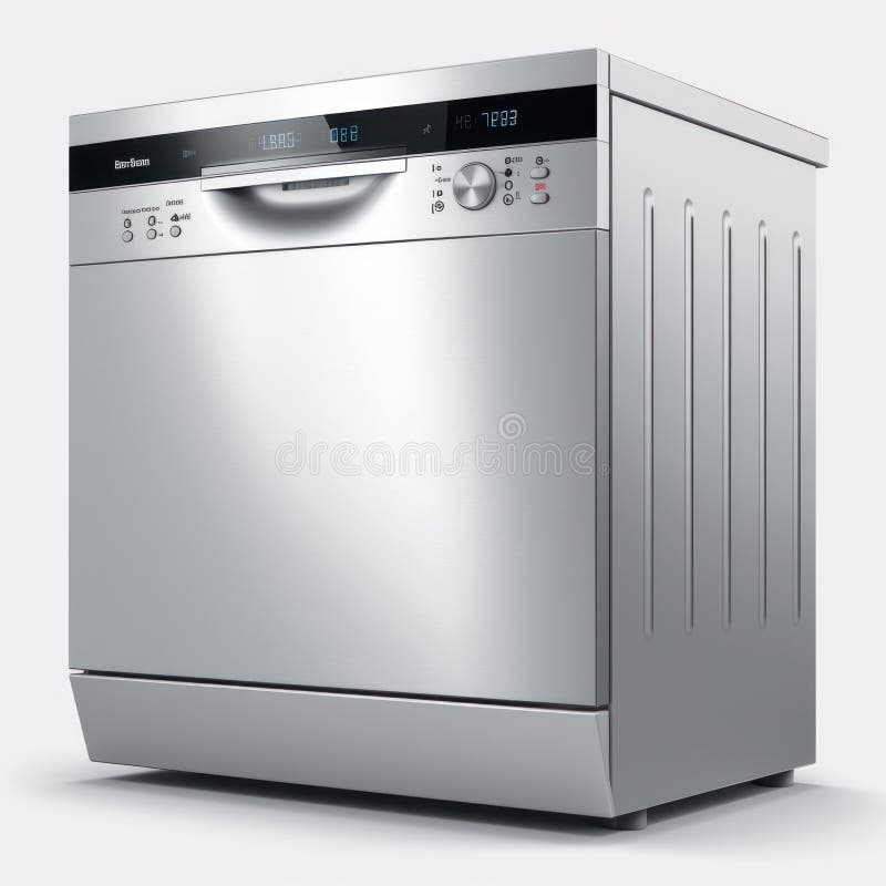 Dishwasher in kitchen on a white background royalty free illustration
