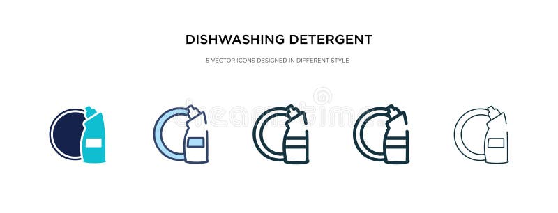 Dishwashing detergent icon in different style vector illustration. two colored and black dishwashing detergent vector icons royalty free illustration