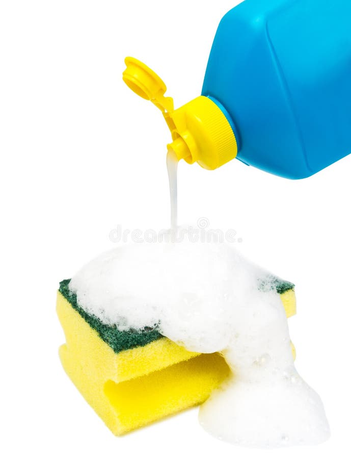 Dishwashing Liquid and Sponge Stock Photo Image of clean, detergent
