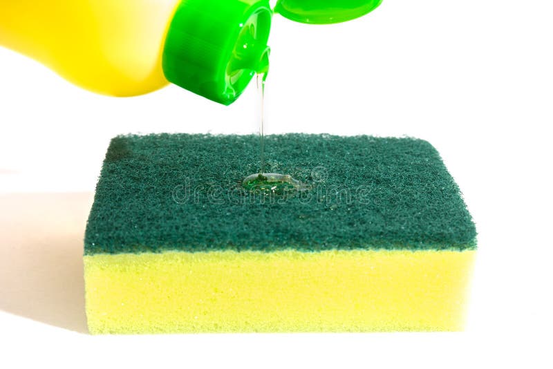 Dishwashing Liquid And Sponge Royalty Free Stock Photo Image 31125255