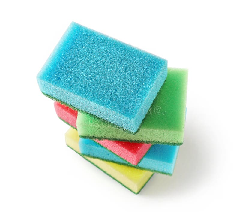 Dishwashing Sponges on a White Background Stock Image Image of view, clean 163684445