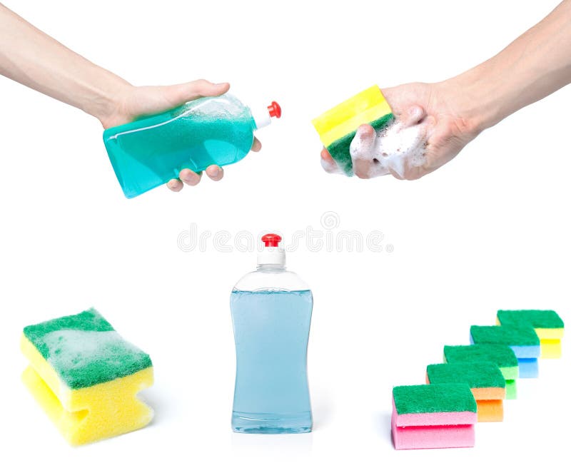 Dish washing tools stock image. Image of dish, home, isolated - 1808103